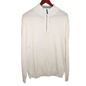 Men's Nautica Off White Quarter Zip Pullover Sweater Size XL